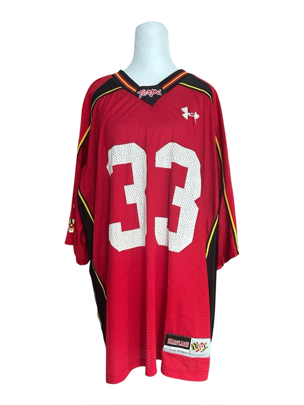 VTG‎ Under Armour Maryland Terps #33 Football Jersey Men's XL Red NCAA Terrapins